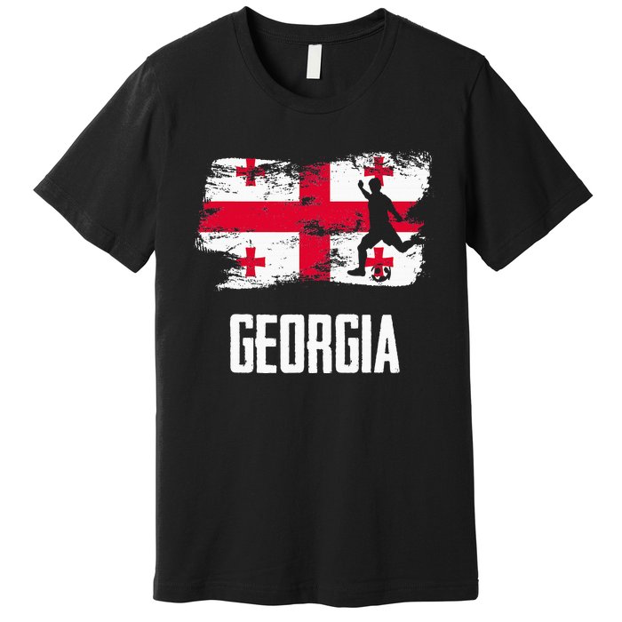 Georgia Flag Jersey Georgian Soccer Team Georgian Premium T-Shirt