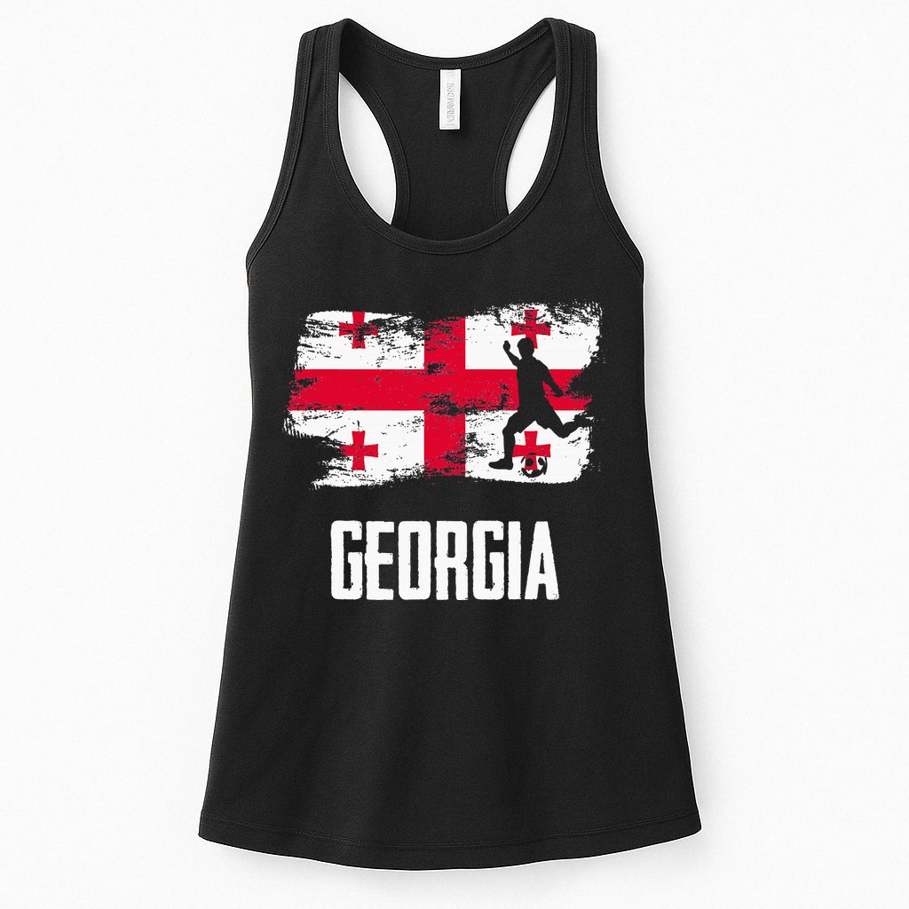 Georgia Flag Jersey Georgian Soccer Team Georgian Womens Tank Top