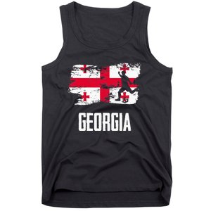 Georgia Flag Jersey Georgian Soccer Team Georgian Tank Top