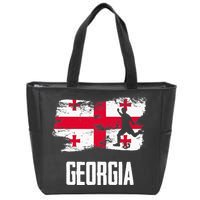 Georgia Flag Jersey Georgian Soccer Team Georgian Zip Tote Bag