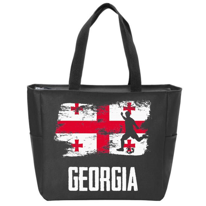 Georgia Flag Jersey Georgian Soccer Team Georgian Zip Tote Bag