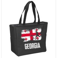 Georgia Flag Jersey Georgian Soccer Team Georgian Zip Tote Bag