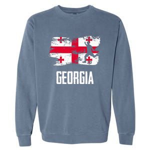 Georgia Flag Jersey Georgian Soccer Team Georgian Garment-Dyed Sweatshirt