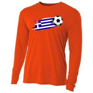 Greece Flag Jersey Greek Soccer Team Greek Cooling Performance Long Sleeve Crew