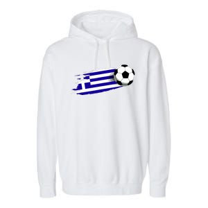 Greece Flag Jersey Greek Soccer Team Greek Garment-Dyed Fleece Hoodie