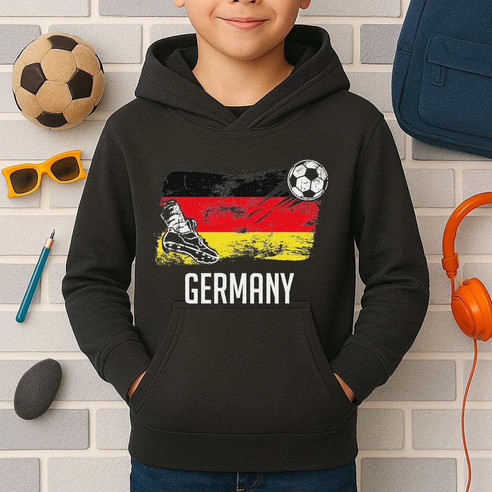 Germany Flag Jersey German Soccer Team German Kids Hoodie