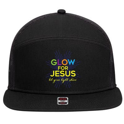 Glow For Jesus Let Your Light Shine Faith 7 Panel Mesh Trucker Snapback Hat