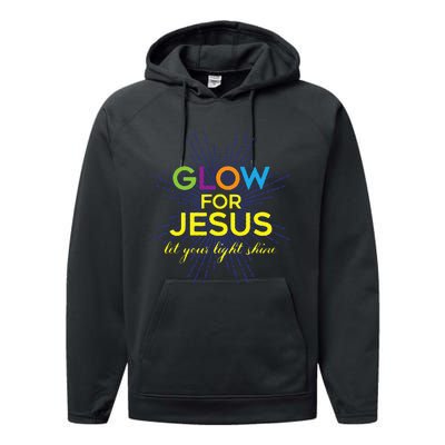 Glow For Jesus Let Your Light Shine Faith Performance Fleece Hoodie