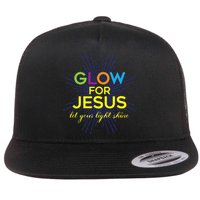 Glow For Jesus Let Your Light Shine Faith Flat Bill Trucker Hat