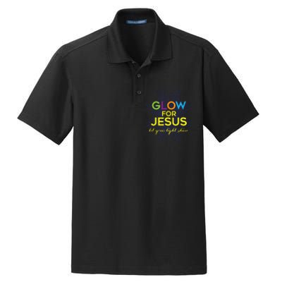 Glow For Jesus Let Your Light Shine Faith Dry Zone Grid Polo