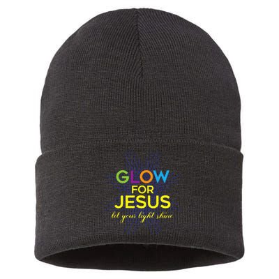 Glow For Jesus Let Your Light Shine Faith Sustainable Knit Beanie