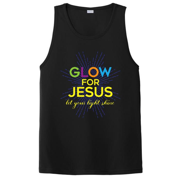 Glow For Jesus Let Your Light Shine Faith PosiCharge Competitor Tank