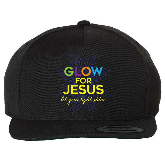 Glow For Jesus Let Your Light Shine Faith Wool Snapback Cap