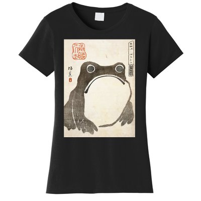 Grumpy Frog Japanese Art Print Women's T-Shirt