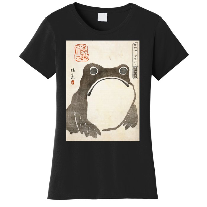 Grumpy Frog Japanese Art Print Women's T-Shirt