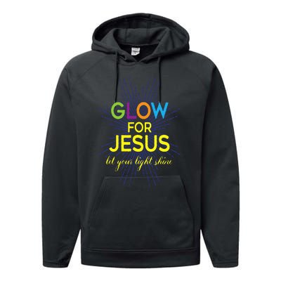 Glow For Jesus  Let Your Light Shine  Faith Apparel Performance Fleece Hoodie