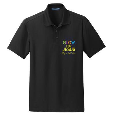 Glow For Jesus  Let Your Light Shine  Faith Apparel Dry Zone Grid Polo