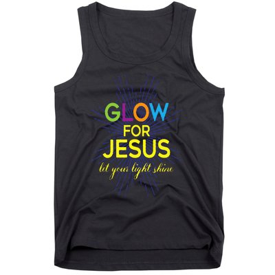 Glow For Jesus  Let Your Light Shine  Faith Apparel Tank Top