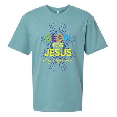 Glow For Jesus  Let Your Light Shine  Faith Apparel Sueded Cloud Jersey T-Shirt