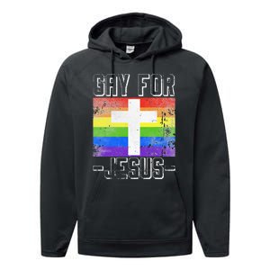 Gay For Jesus Christ Gift Christian Service God Performance Fleece Hoodie