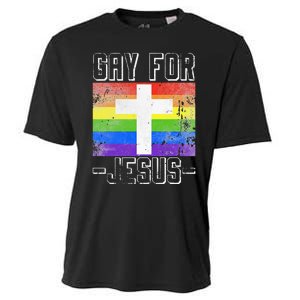 Gay For Jesus Christ Gift Christian Service God Cooling Performance Crew T-Shirt