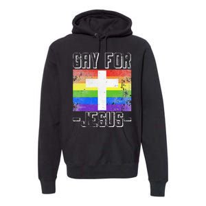 Gay For Jesus Christ Gift Christian Service God Premium Hoodie