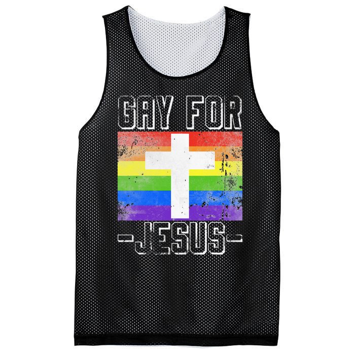 Gay For Jesus Christ Gift Christian Service God Mesh Reversible Basketball Jersey Tank