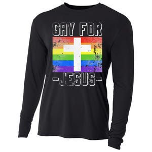 Gay For Jesus Christ Gift Christian Service God Cooling Performance Long Sleeve Crew