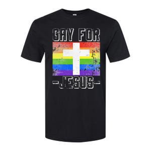 Gay For Jesus Christ Gift Christian Service God Softstyle CVC T-Shirt