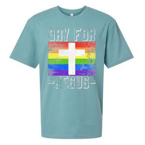 Gay For Jesus Christ Gift Christian Service God Sueded Cloud Jersey T-Shirt