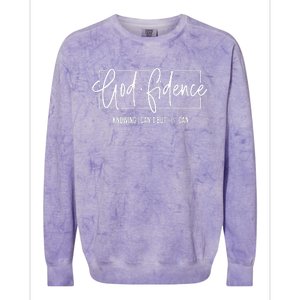 God Fidence Knowing I CanT But He Can Christian Religious Colorblast Crewneck Sweatshirt