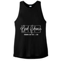 God Fidence Knowing I CanT But He Can Christian Religious Ladies PosiCharge Tri-Blend Wicking Tank