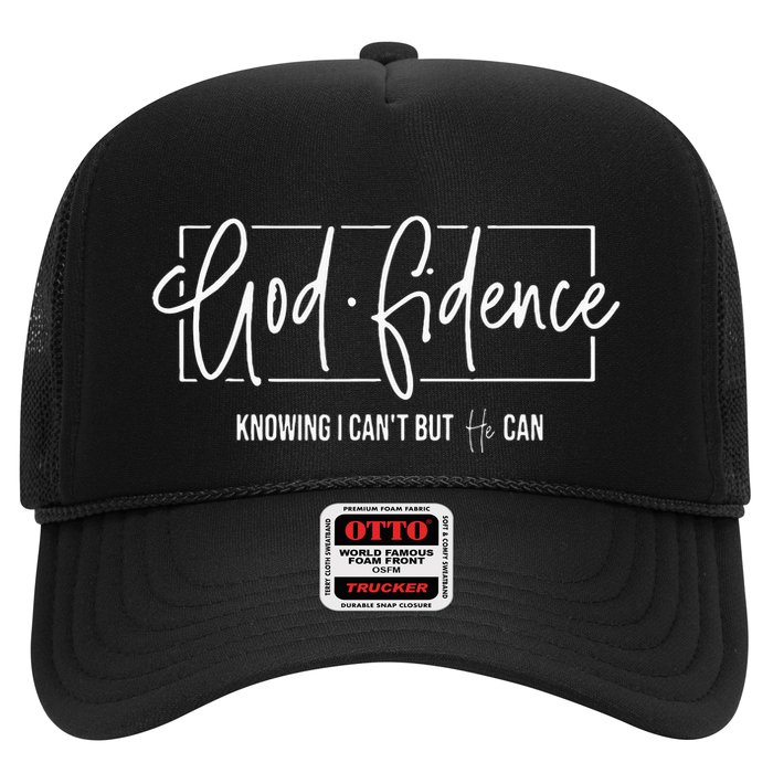 God Fidence Knowing I CanT But He Can Christian Religious Hat