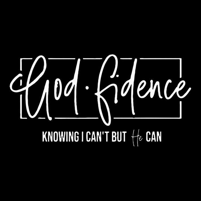 God Fidence Knowing I CanT But He Can Christian Religious Cropped Pullover Crew