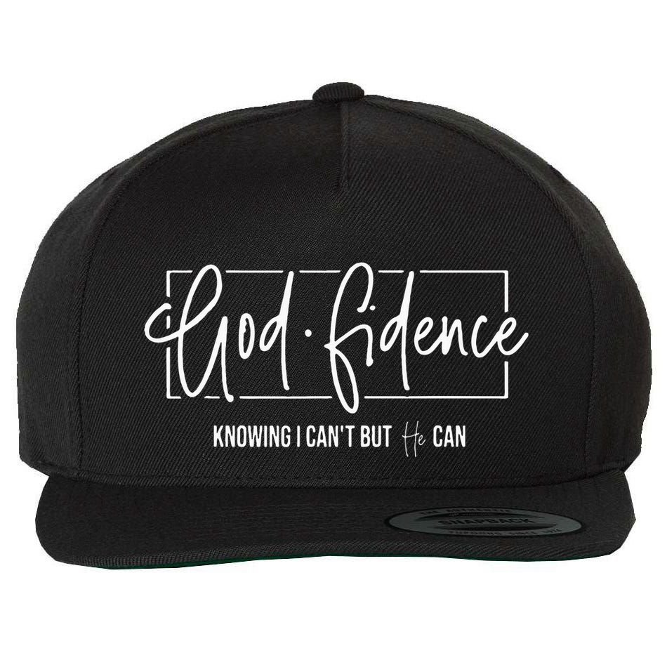 God Fidence Knowing I CanT But He Can Christian Religious Wool Snapback Cap