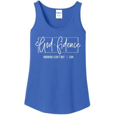 God Fidence Knowing I CanT But He Can Christian Religious Ladies Essential Tank