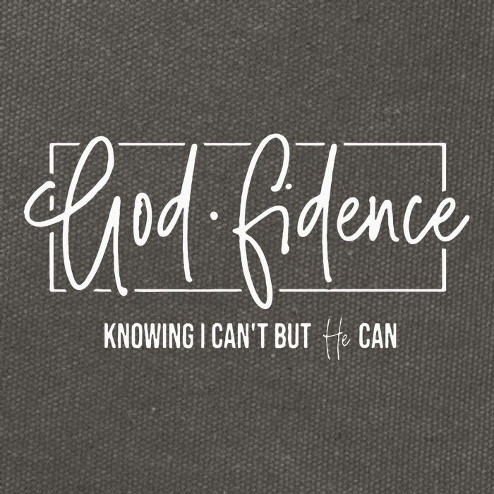 God Fidence Knowing I CanT But He Can Christian Religious Cotton Canvas Backpack