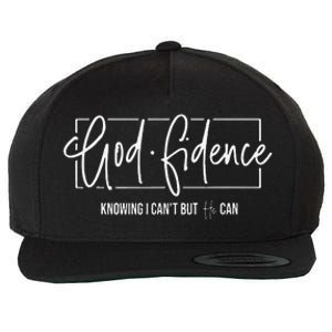 God Fidence Knowing I Cant But He Can Christian Religious Wool Snapback Cap