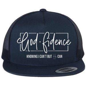 God Fidence Knowing I Cant But He Can Christian Religious Flat Bill Trucker Hat