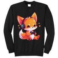 Gamer Fox Kawaii Fox Anime Funny Gaming Cute Fox Video Gamer Sweatshirt