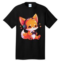 Gamer Fox Kawaii Fox Anime Funny Gaming Cute Fox Video Gamer Tall T-Shirt