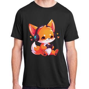 Gamer Fox Kawaii Fox Anime Funny Gaming Cute Fox Video Gamer Adult ChromaSoft Performance T-Shirt