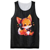 Gamer Fox Kawaii Fox Anime Funny Gaming Cute Fox Video Gamer Mesh Reversible Basketball Jersey Tank