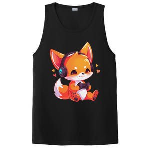 Gamer Fox Kawaii Fox Anime Funny Gaming Cute Fox Video Gamer PosiCharge Competitor Tank