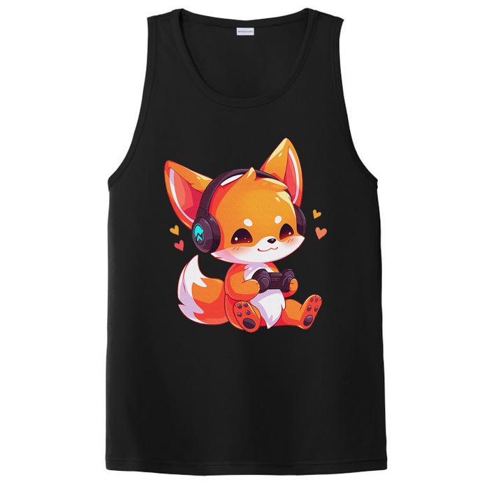 Gamer Fox Kawaii Fox Anime Funny Gaming Cute Fox Video Gamer PosiCharge Competitor Tank