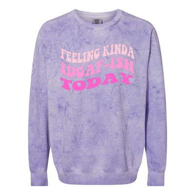 Groovy feeling kinda idgaf-ish today snarky funny Colorblast Crewneck Sweatshirt