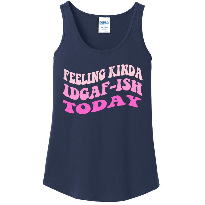 Groovy feeling kinda idgaf-ish today snarky funny Ladies Essential Tank