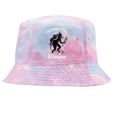 Greetings From Krampus Gruss Vom Krampus Christmas Horror Tie-Dyed Bucket Hat