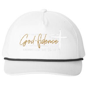 God Fidence Knowing That I CanT But He Can Quote Christian Snapback Five-Panel Rope Hat