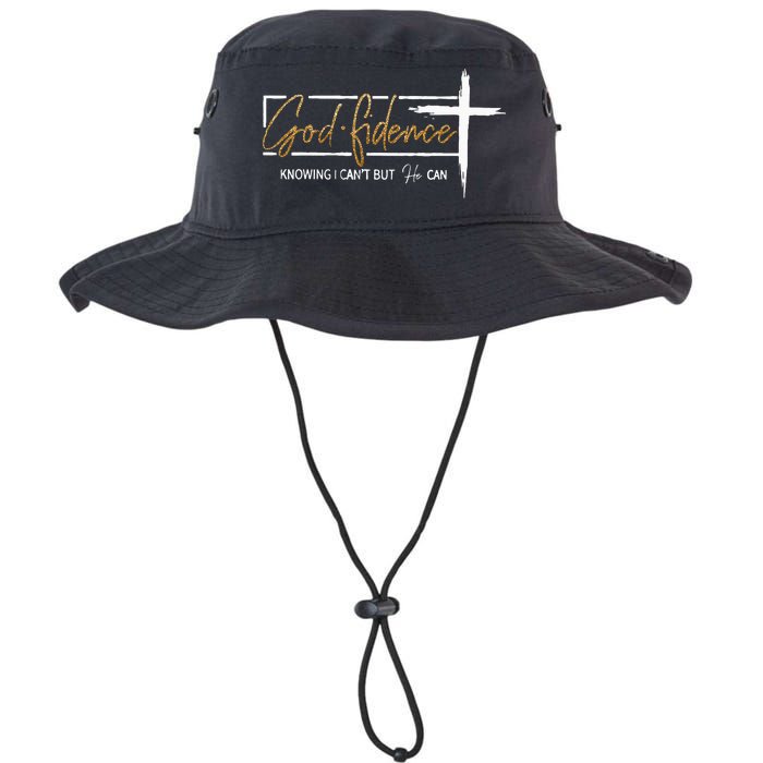 God Fidence Knowing That I CanT But He Can Quote Christian Legacy Cool Fit Booney Bucket Hat